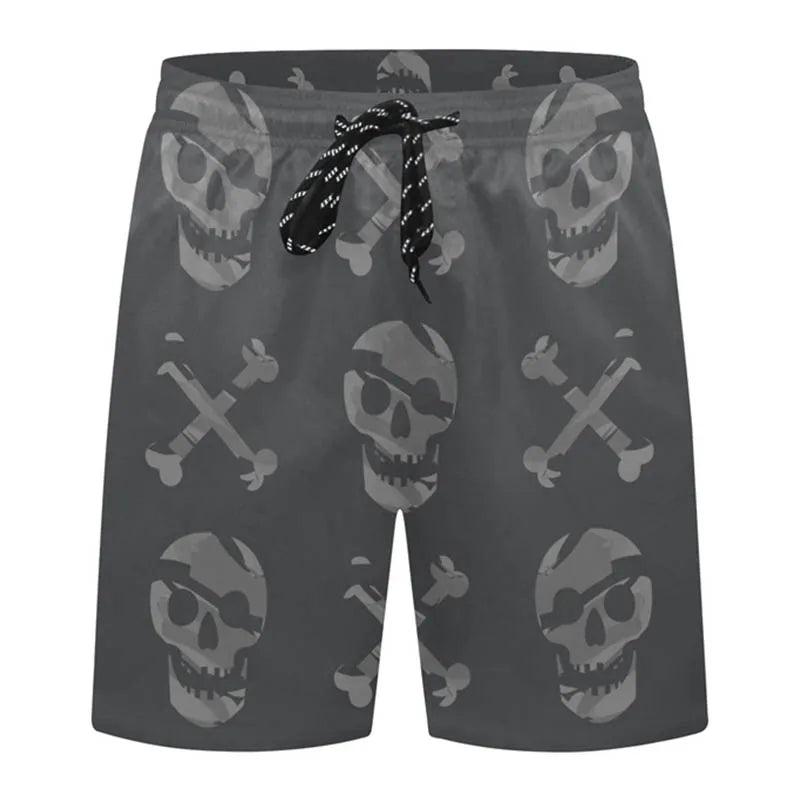 Skull Flowers 3D Printed Casual Shorts Summer Unisex Street Gothic Cool Sports Shorts Skateboarding Short Pants Man Unisex - Lizard Vigilante