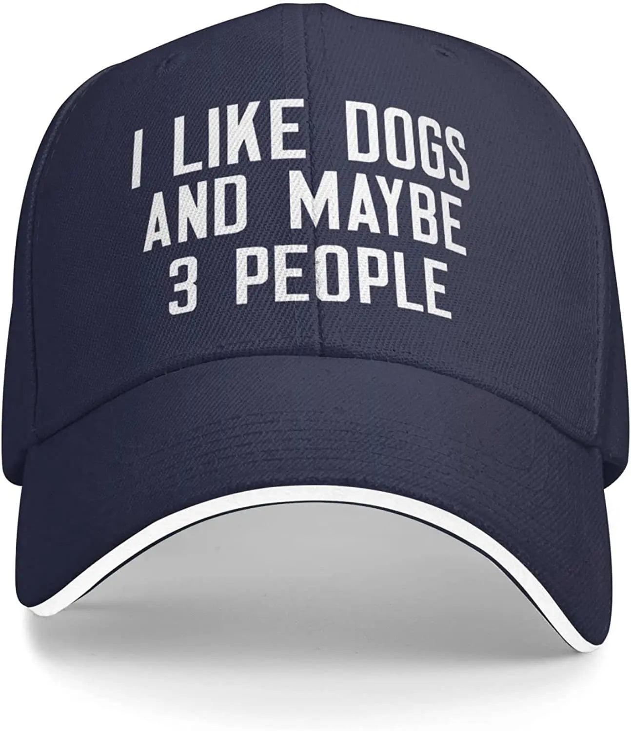 I Like Dogs and Maybe 3 People Unisex Cap Fishing Outdoor Sport Baseball Cap Sun Hat - Lizard Vigilante