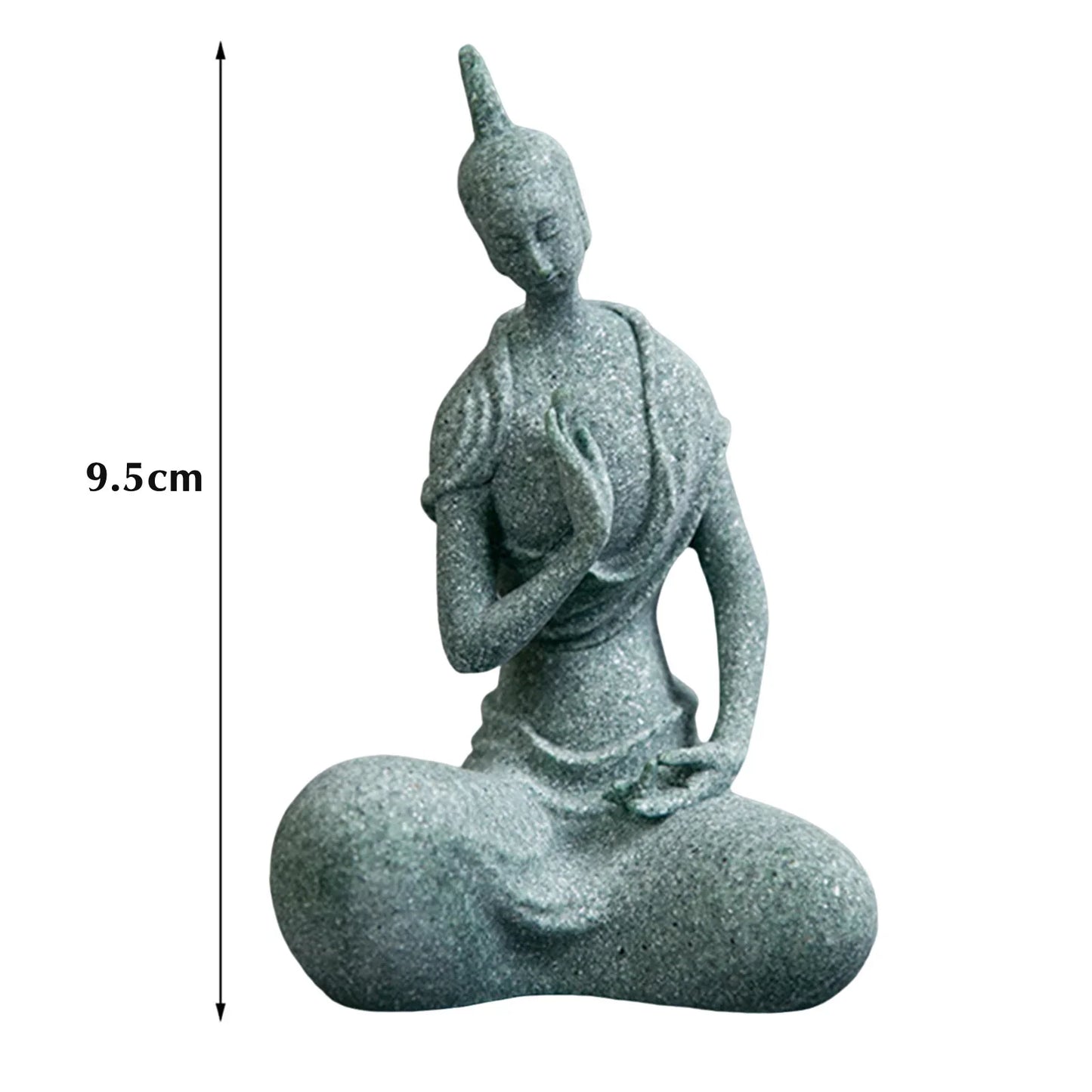 Meditating Buddha Statue Sculpture Natural Stone  Room Ornament Suitable for Office Wine Cooler Decor