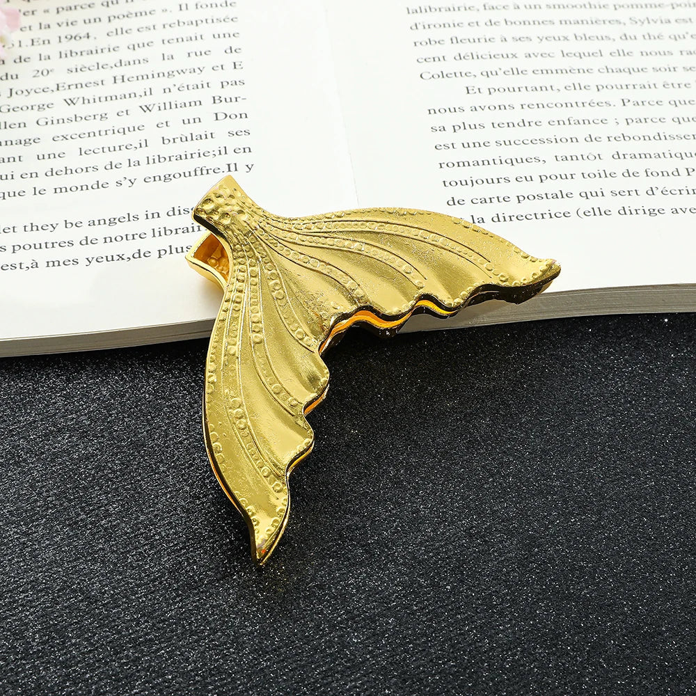 1Pcs Creative Fish Tail Metal Bookmarks, Rare Book Page Holders for Book Lovers, Office Supplies for Bookworm Readers