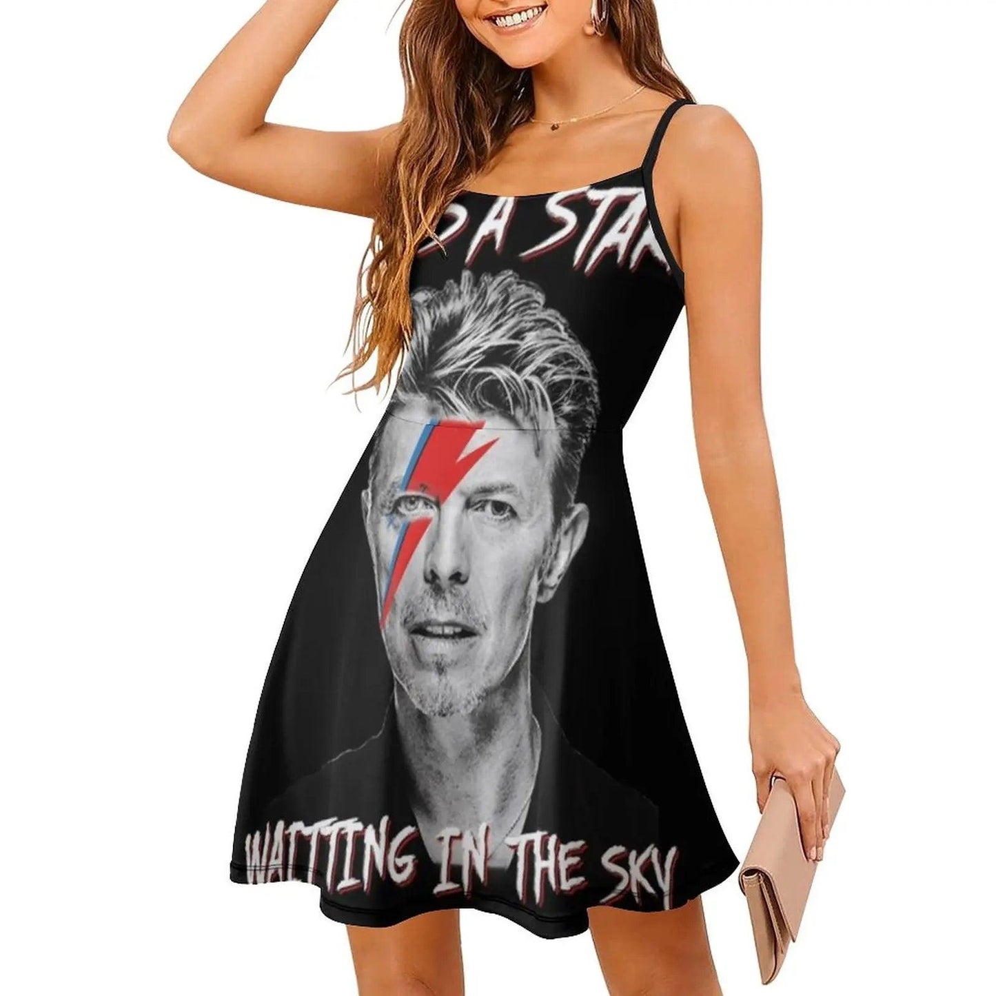 There’s A Starman Waiting In The Sky David Bowie Vintage Evening Party Dresses Midi Sexy Dress Female Sweet One Piece Korean Style - Premium dress from Lizard Vigilante - Just $28.99! Shop now at Lizard Vigilante