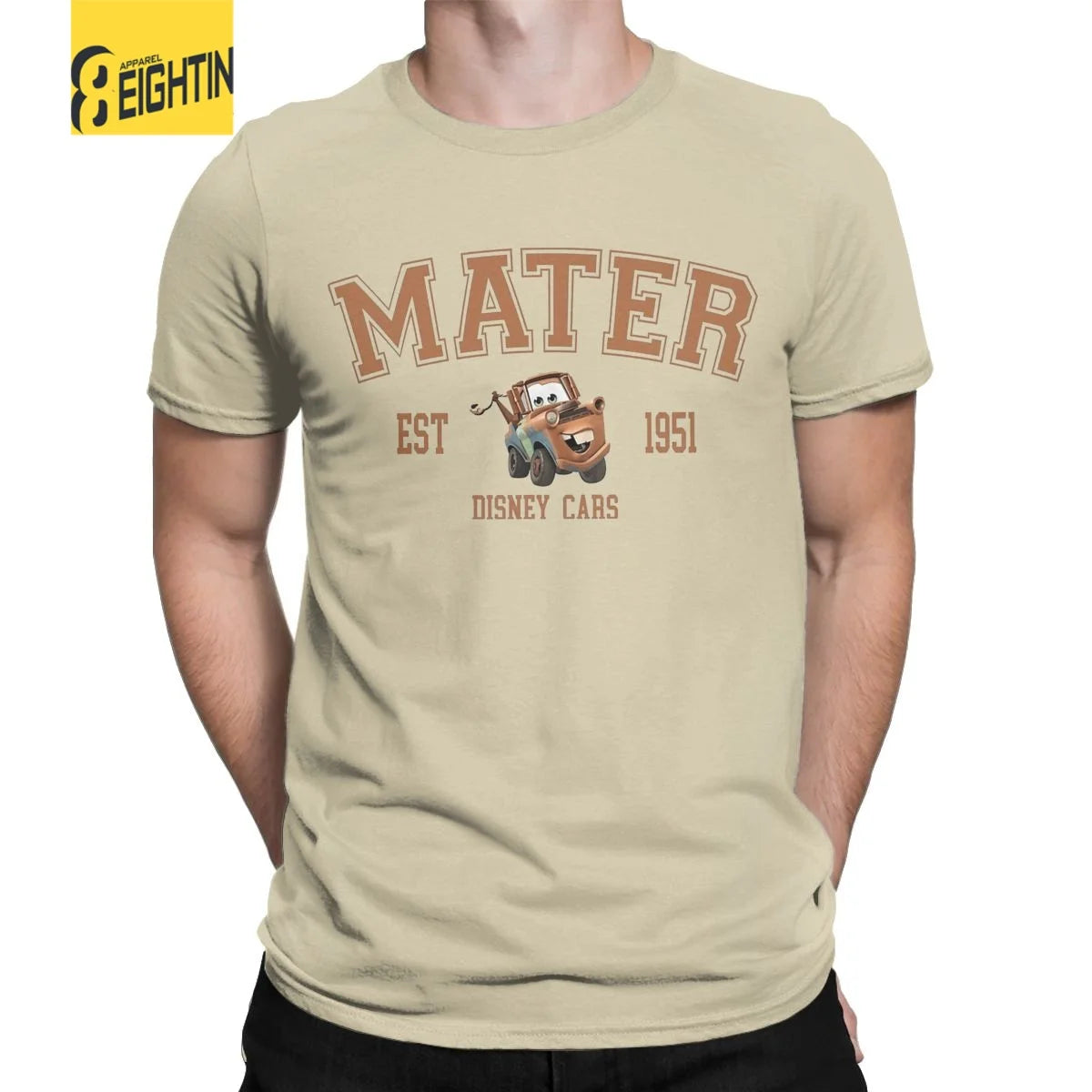 Men's Mater T-Shirts Lightning McQueen 100% Cotton Tee Clothes Novelty Brown Car Short Sleeve Round Collar Tees Plus Size Tshirt - Premium tshirt from Lizard Vigilante - Just $22.39! Shop now at Lizard Vigilante