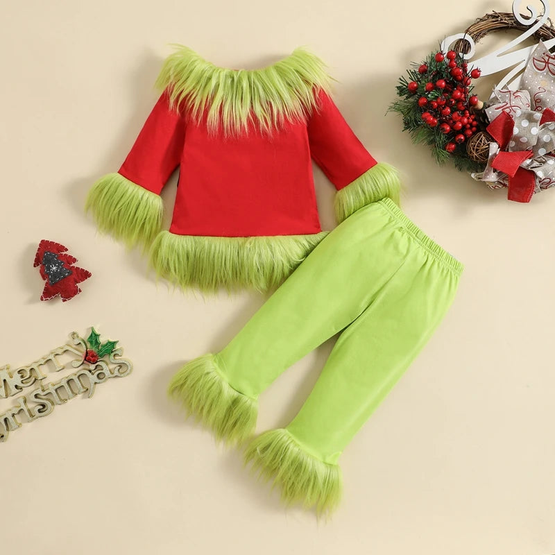 Lioraitiin Kids Christmas 2-Piece Set - Plush Tops & Elastic Waist Pants for Boys & Girls - Premium costume from Lizard Vigilante - Just $28.99! Shop now at Lizard Vigilante