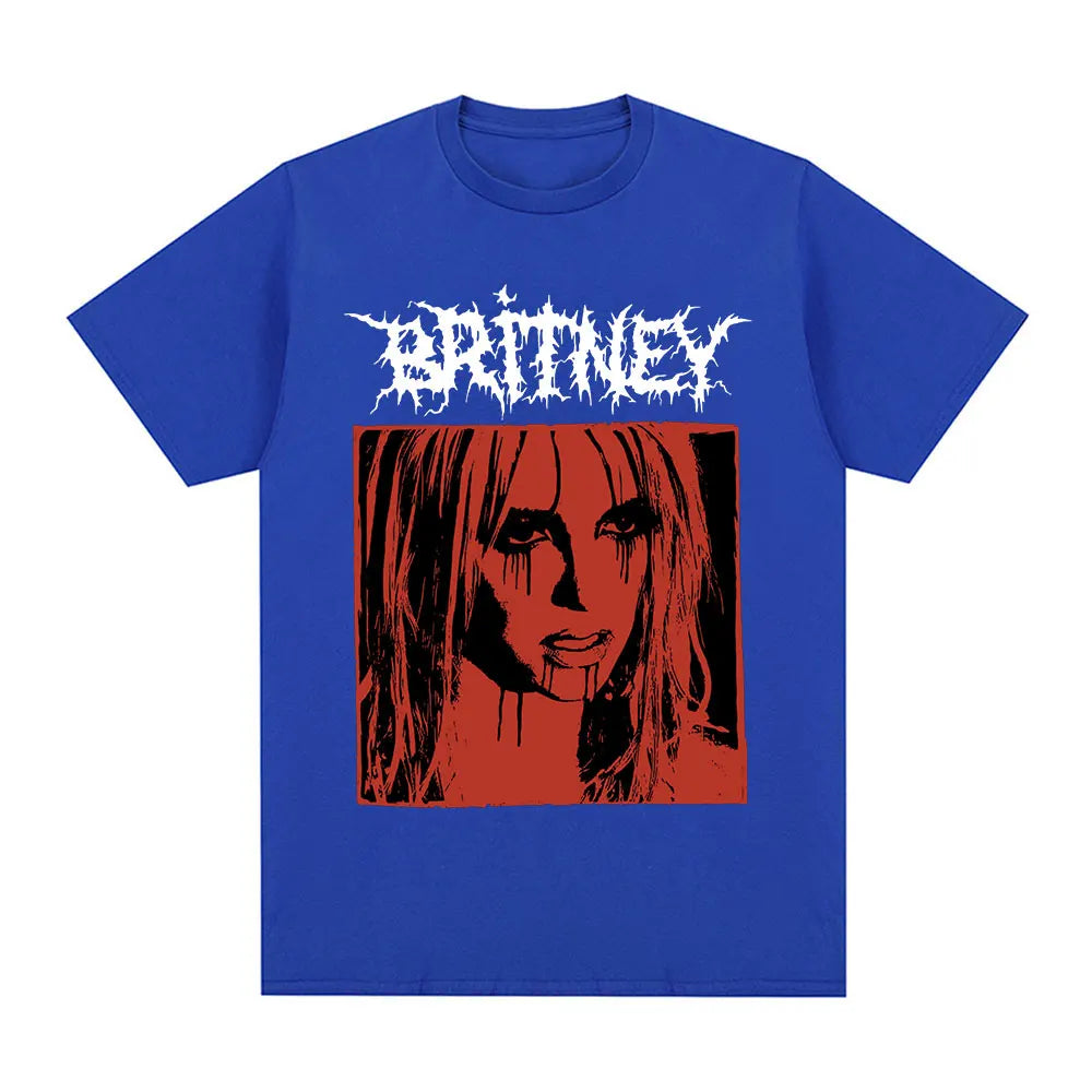 Britney Spears Metal Rock Graphic T-shirt Men Women Fashion Hip Hop T Shirts Harajuku Vintage Short Sleeve Tee Shirt Oversized - Lizard Vigilante