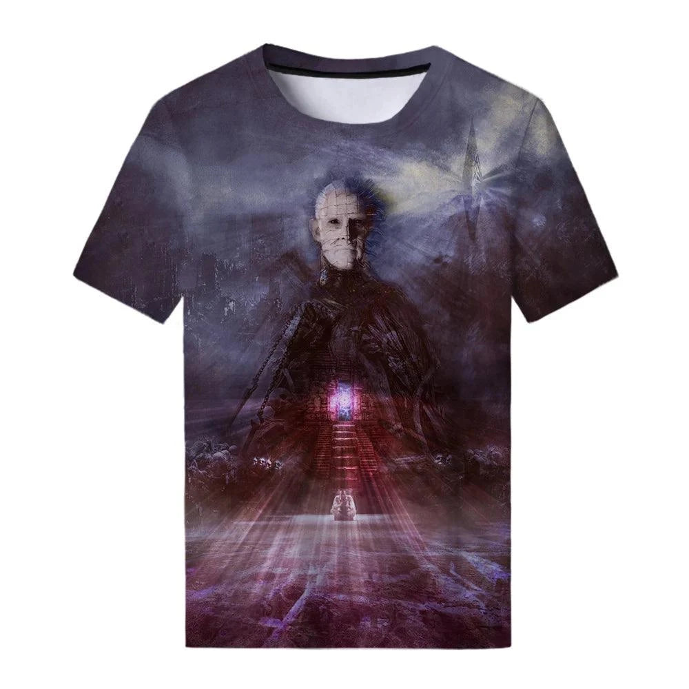 Hellraiser T-Shirts Summer New Horror Movie Scary 3D Print Streetwear Men Women Fashion Oversized T Shirt Kids Tees Tops Clothes - Premium tshirt from Lizard Vigilante - Just $22.99! Shop now at Lizard Vigilante