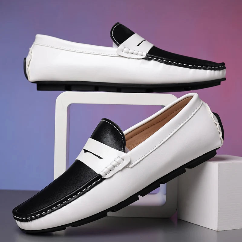 Men’s Italian Genuine Leather Loafers – Luxury Breathable Slip-On Moccasins, Casual & Formal Comfortable Driving Shoes - Premium loaferr from Lizard Vigilante - Just $36.99! Shop now at Lizard Vigilante