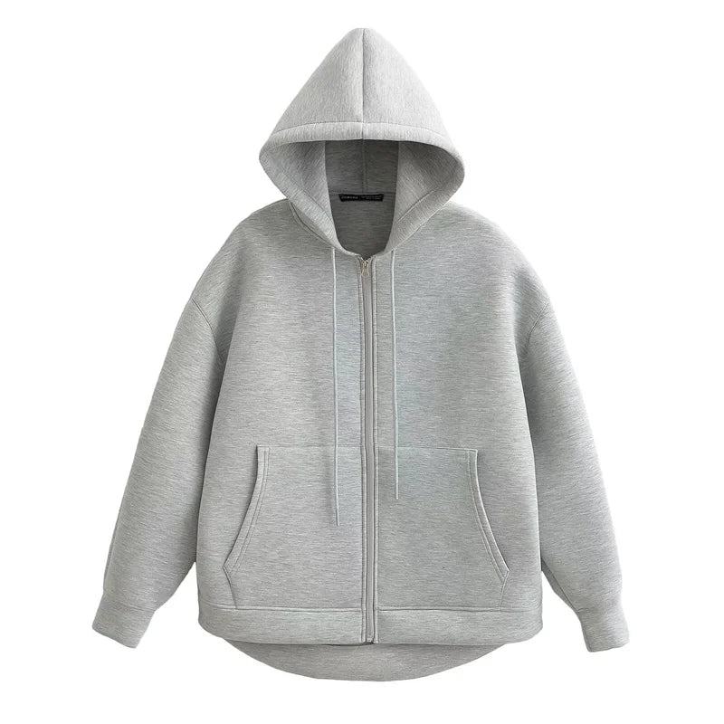 Unisex Zipper Hoodie Double Pockets Oversize Winter High Street Loose Sweatshirts Outerwear Tops - Premium hoodie from Lizard Vigilante - Just $49.95! Shop now at Lizard Vigilante