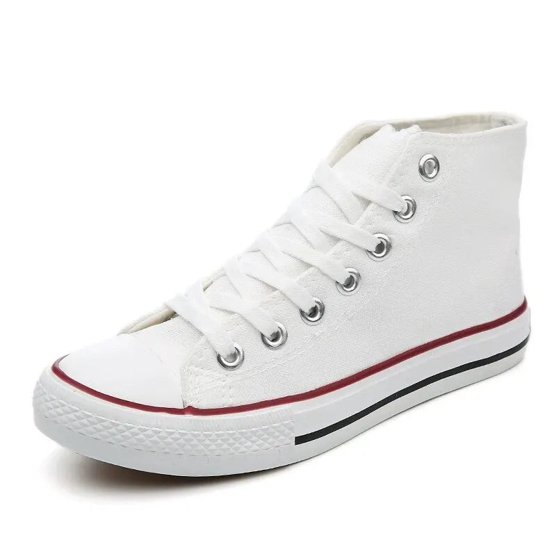 Unisex High-Top Canvas Sneakers – Breathable, Lightweight, Casual Lace-Up Vulcanized Shoes for All Seasons - Premium shoes from Lizard Vigilante - Just $43.88! Shop now at Lizard Vigilante