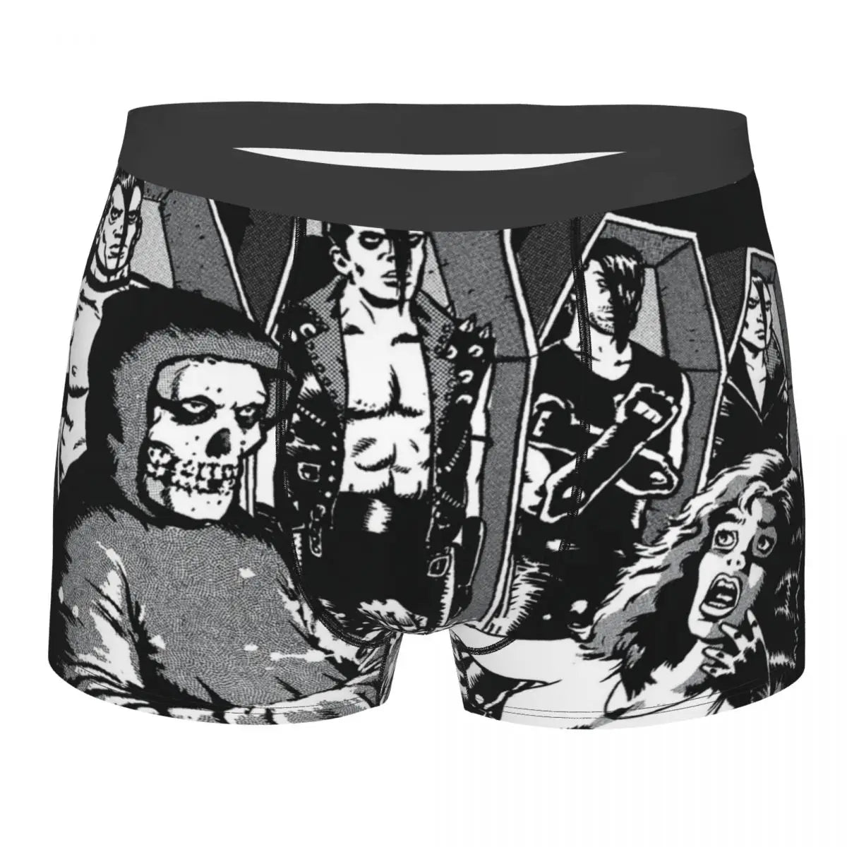 Misfits Skull Underwear Men Stretch Heavy Metal Music Boxer Briefs Shorts Panties Soft Sexy Underpants For Male - Lizard Vigilante