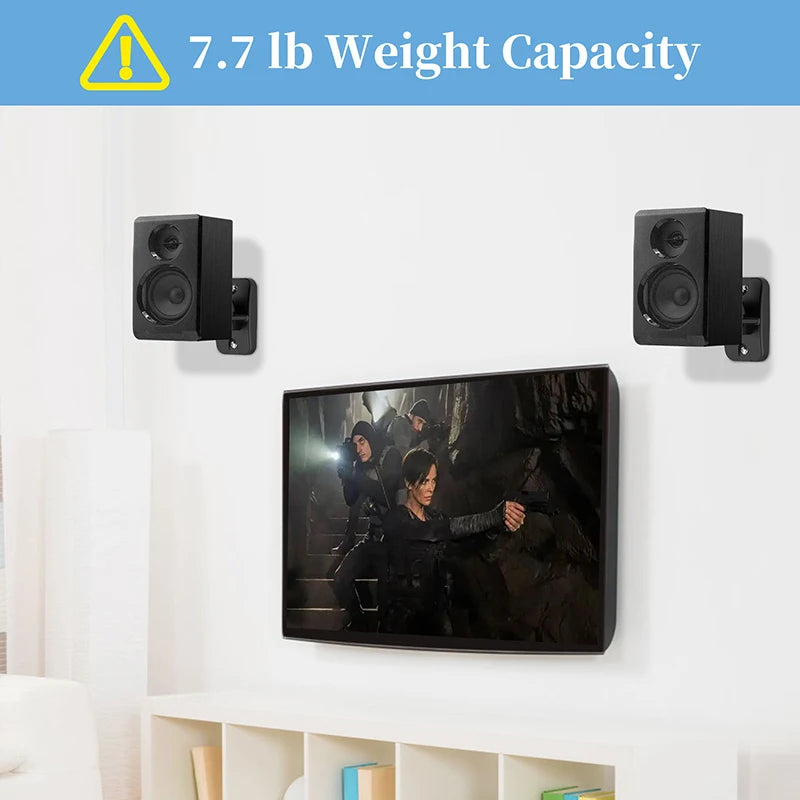 LINGYOU Universal Surround Sound Speaker Wall Mount Bracket for Home Theater with Rotatable and Adjustable Angle 2Pcs/Pair - Premium  from Lizard Vigilante - Just $24.99! Shop now at Lizard Vigilante