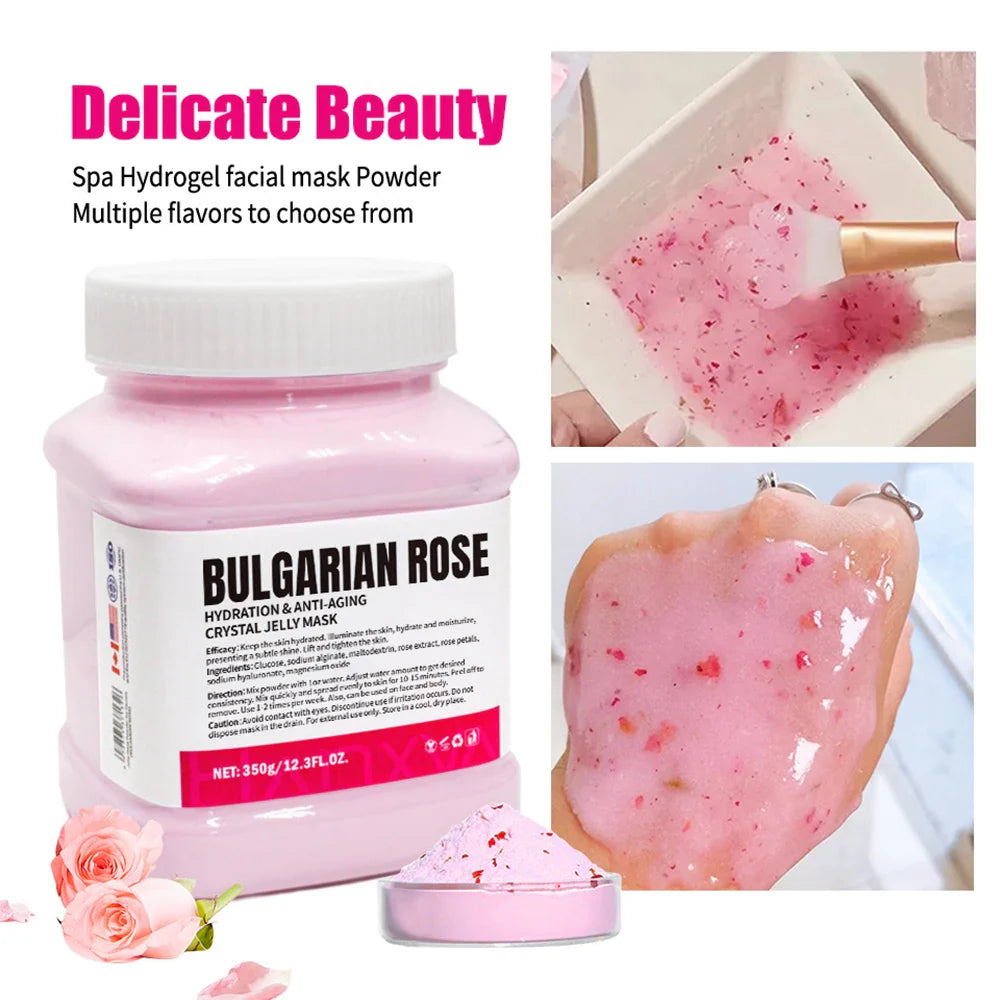 350g Jelly Mask Powder Rose Lavender Crystal Mask Collagen Face Mask Skin Moisturizing Powder Mask Facial Mask DIY Skin Care