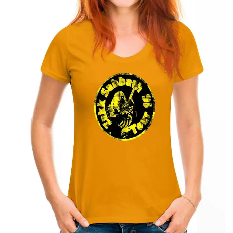 Zakk Sabbath Men’s Yellow Circle Graphic T-Shirt – Black Tee with Colorful Design - Premium T-Shirt from Lizard Vigilante - Just $23.88! Shop now at Lizard Vigilante