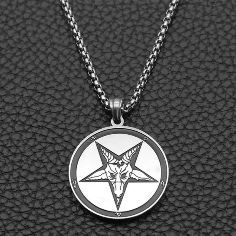 Vintage Lucifer Demon Ram Necklace – Gothic Satanic Pendant for Men – Eye of Truth Punk Party Jewelry - Premium pendant from Lizard Vigilante - Just $16.66! Shop now at Lizard Vigilante