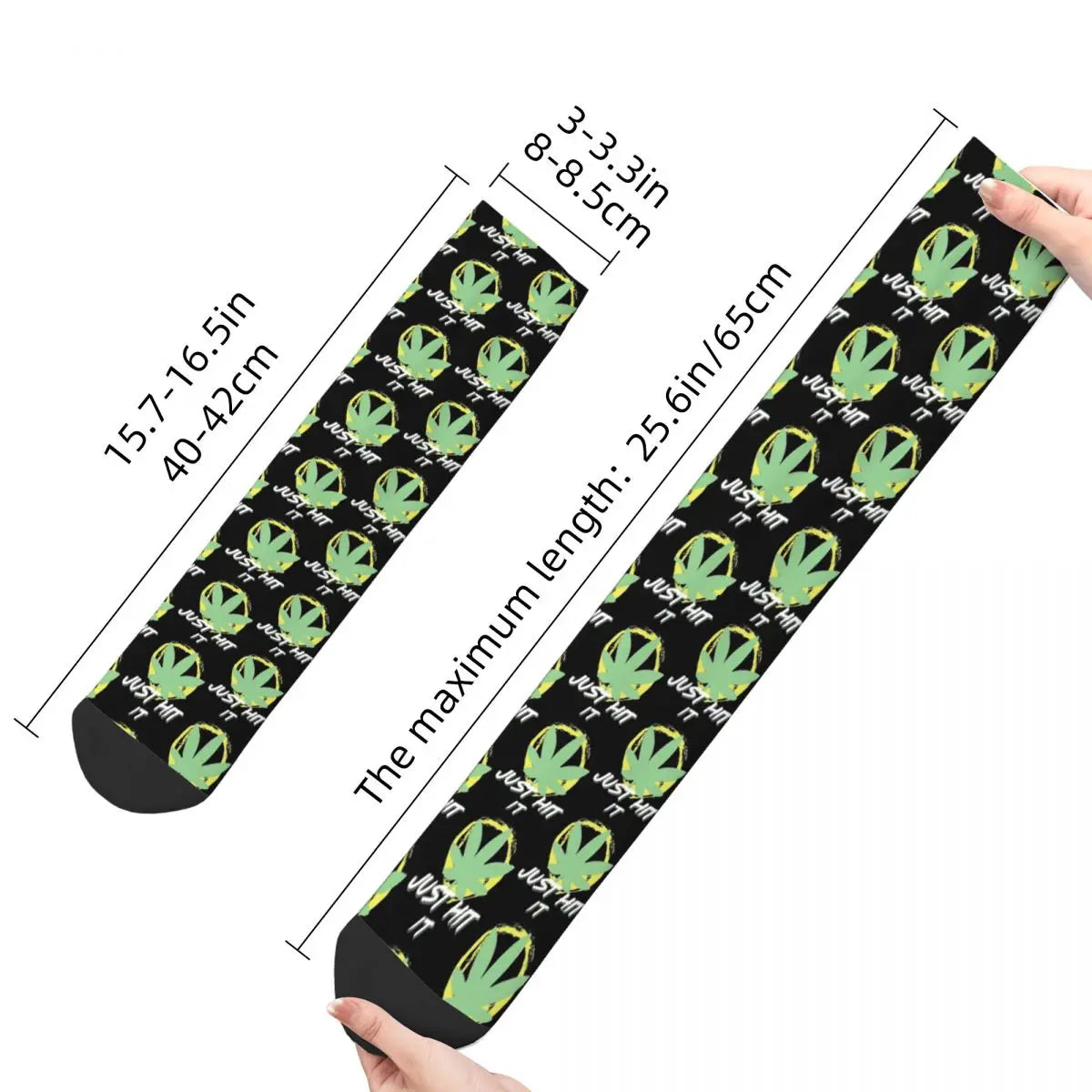 "Just Hit It" Funny Cannabis Socks | 3D Print Marijuana Leaf Mid-Calf Socks | Perfect Gift for Tokers - Premium socks from Lizard Vigilante - Just $14.88! Shop now at Lizard Vigilante