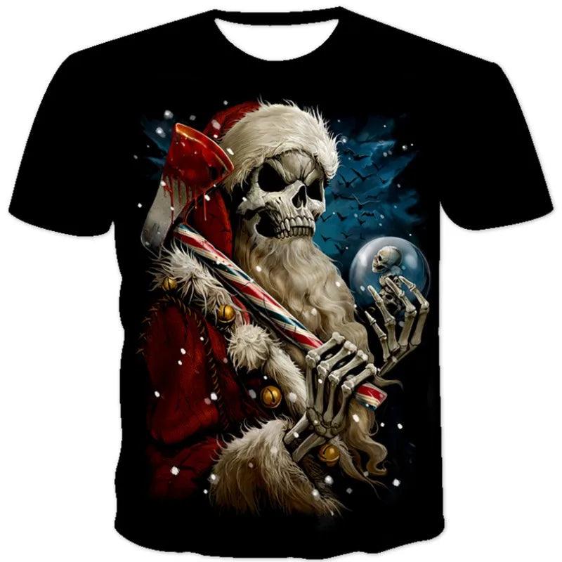 Motorcycle Skulls Graphics Men's T-shirts Motor FFDP Streetwear Loose Short Sleeve Tops Punk Heavy Metal Tee Shirts Men Clothing 6XL - Lizard Vigilante