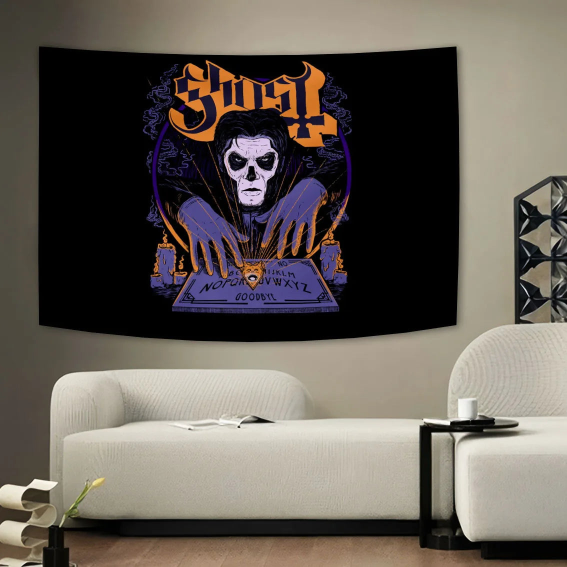 Ghost Tapestry - Underground Metal Pop Singer Rock Banner Flags, 100% Polyester Wall Hanging - Premium tapestry from Lizard Vigilante - Just $11.99! Shop now at Lizard Vigilante