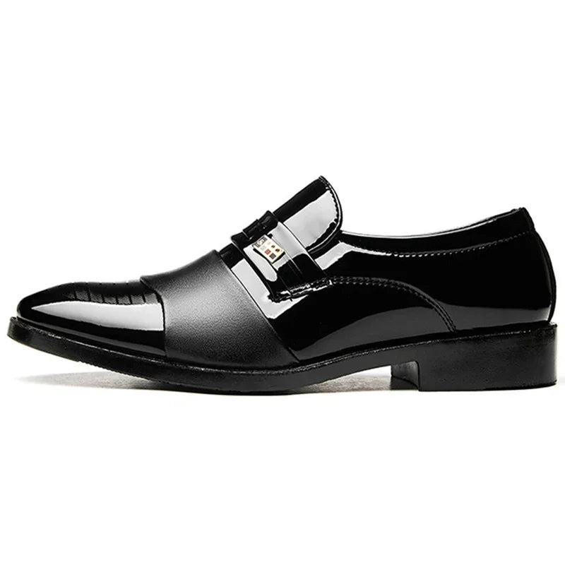 Leather Shoes for Men Wedding Formal Oxfords Business Casual Office Work Shoes for Men Classic Luxury Pointy Men's Dress Shoes - Premium  from Lizard Vigilante - Just $26.99! Shop now at Lizard Vigilante