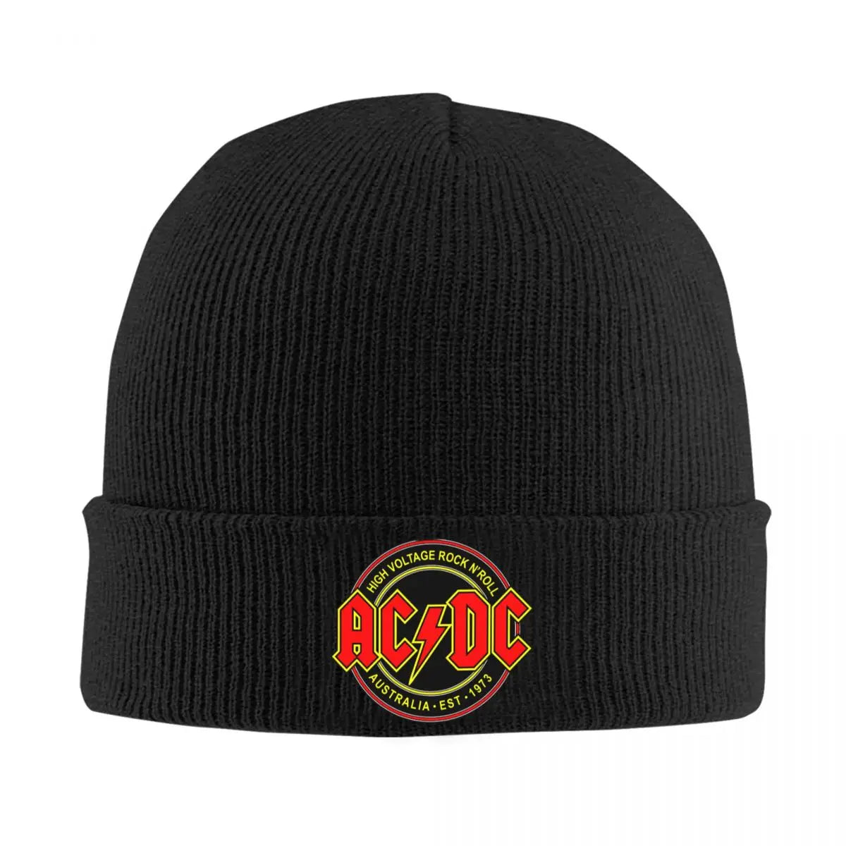 AC⚡️DC Knitted Beanie – Warm Winter Hat for Heavy Metal Fans, Unisex Hip Hop Style - Premium unisex beanie from Lizard Vigilante - Just $19.88! Shop now at Lizard Vigilante