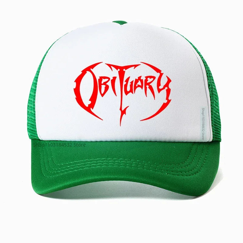 Heavy Metal Rock Music Men's Women's Obituary Baseball Cap - Premium baseball cap from Lizard Vigilante - Just $23.88! Shop now at Lizard Vigilante