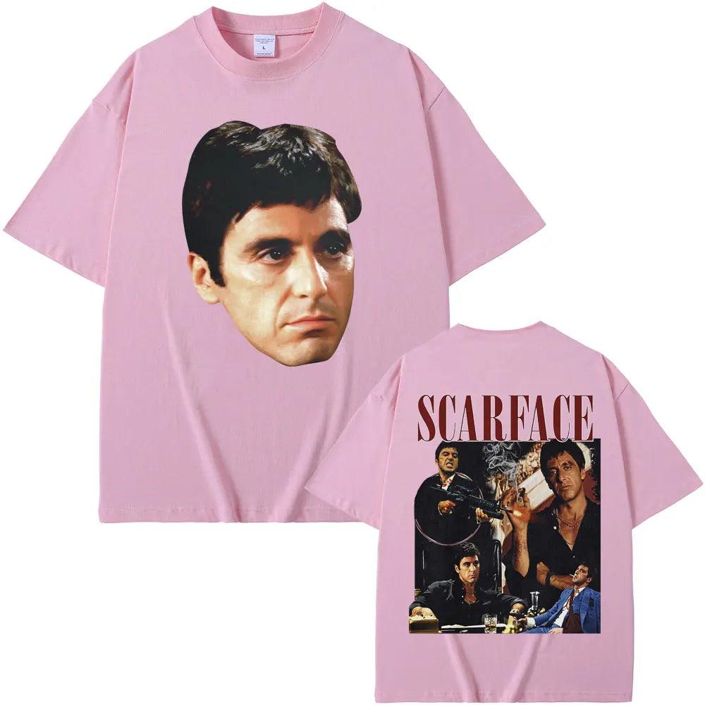 Scarface Al Pacino As Tony Montana T-shirts Graphic Print Men Hip Hop Rock T Shirts Male Oversized T Shirt - Premium T-Shirt from Lizard Vigilante - Just $23.99! Shop now at Lizard Vigilante