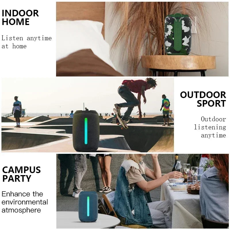 Super Powerful Wireless 5.3 Bluetooth Speaker RGB Light Caixa De Som Enhanced Bass IPX6 Waterproof Subwoofer 3D Stereo Sound Box