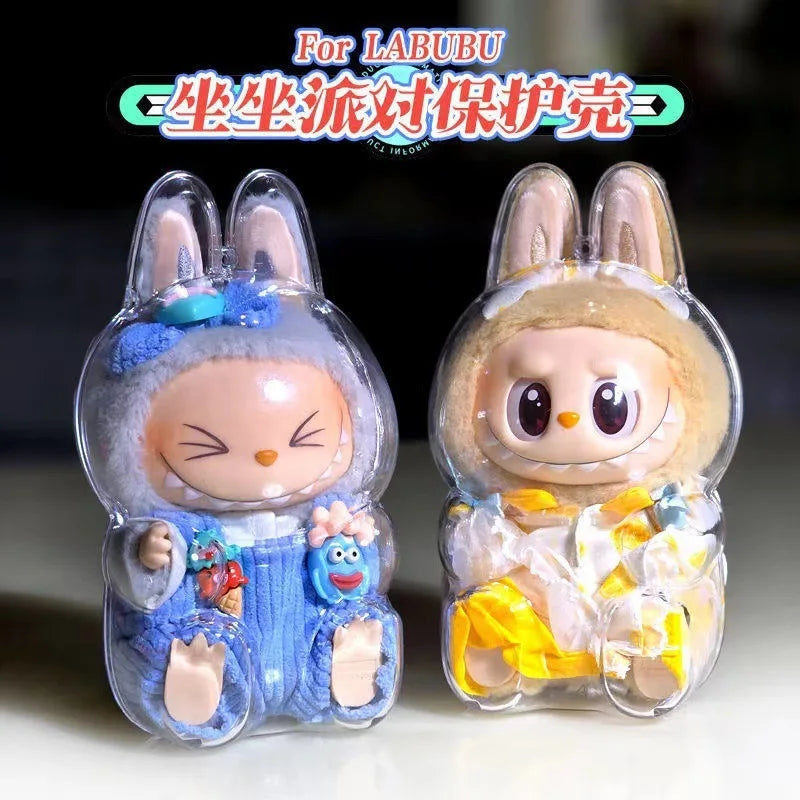 LABUBU V1 V2 transparent protective shell macaron standing protective cover dust cover doll labubu protector case