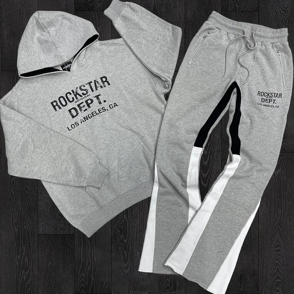 Y2K Heatwave: Oversized Flared Hoodie Set – LV Street Echo Edition - Premium hoodie set from dsers - Just $46.99! Shop now at Lizard Vigilante