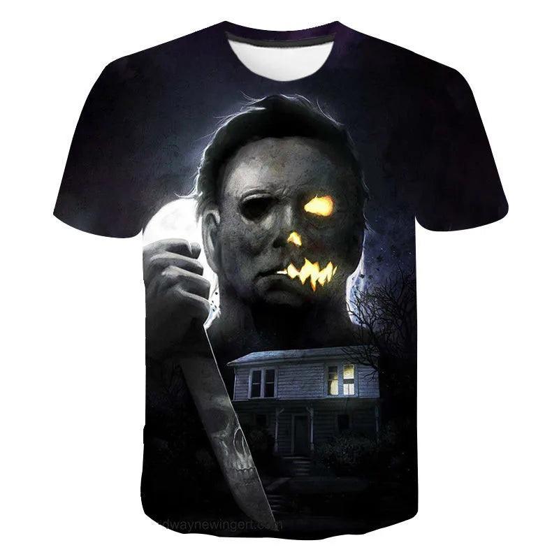 Halloween Horror Movie T-Shirt Michael Myers Scary Film 3D Print Men Woman Cool Streetwear Harajuku T Shirt Kids Tees Tops Clothing - Premium T-Shirt from Lizard Vigilante - Just $22.99! Shop now at Lizard Vigilante