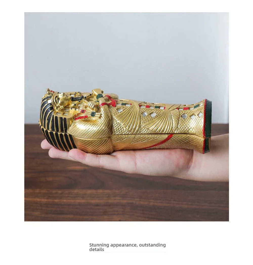 Egyptian Sphinx Resin Statue - Pharaoh Lion Body Human Face Sculpture, Hand-Painted Pyramid Guardian Isis Goddess Inspired Craft