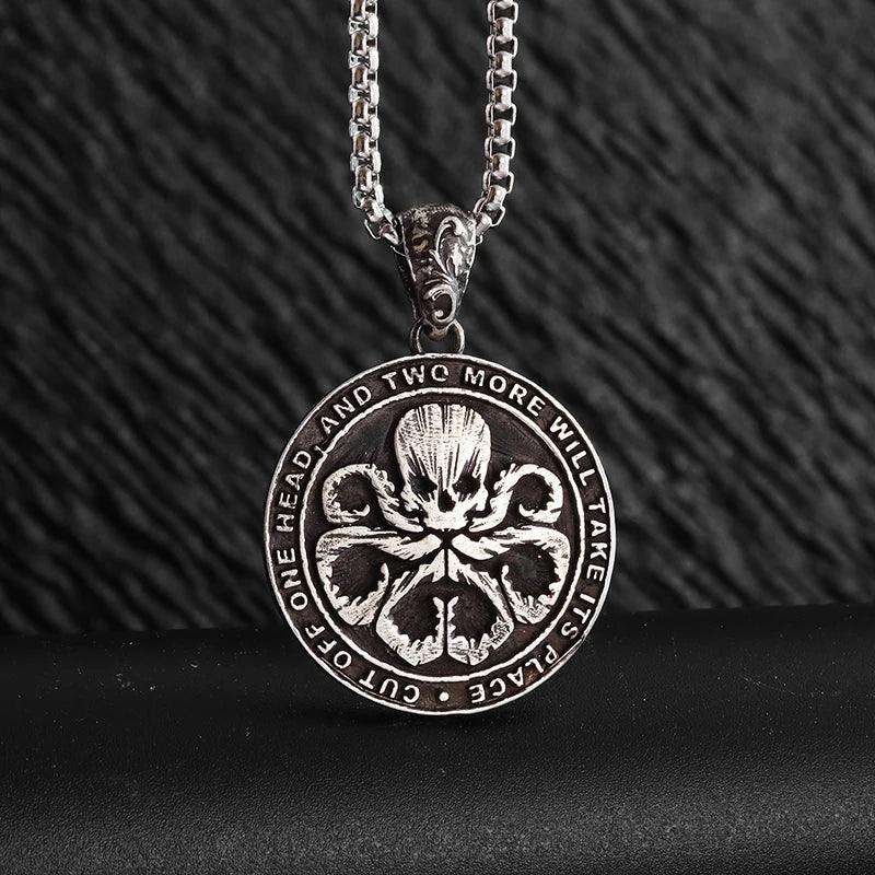 Fashionable Neptune Poseidon Trident Metal Pendant Necklace Men's Biker Gothic Rock Motorcycle Fashion Jewelry Gift - Lizard Vigilante