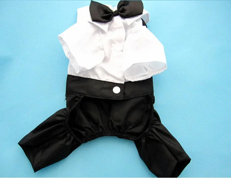 Dog Tuxedo Dog Suit Puppy Pet Tuxedo Wedding Party Costume Dog Prince Bow Tie Shirt Formal Dog Weeding Attire Dogs Cats Clothes - Premium  from Lizard Vigilante - Just $6.99! Shop now at Lizard Vigilante