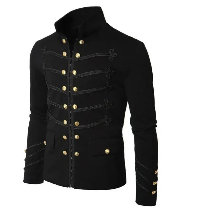 2024 Men’s Gothic Military Vintage Jacket – Retro Punk Stand Collar Coat - Premium suit from Lizard Vigilante - Just $54.88! Shop now at Lizard Vigilante