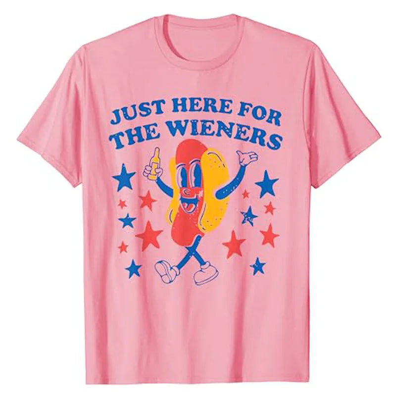 I'm Just Here for The Wieners Hot Dog 4Th of July T-Shirt Hotdogs Fast Food Lover Graphic Tee Tops Humor Funny Americans Clothes - Premium t-shirt from Lizard Vigilante - Just $23.99! Shop now at Lizard Vigilante