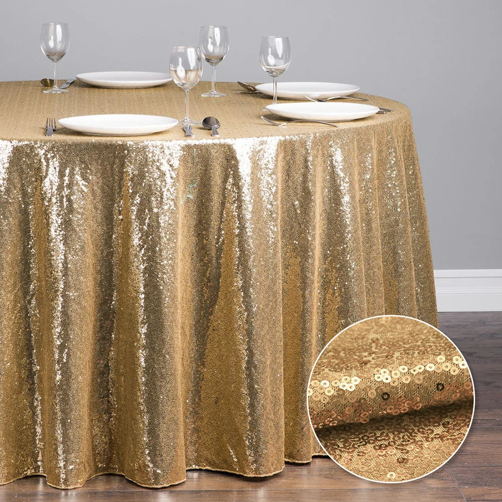 Glitter Sequin Round Tablecloth Party Table Cloth Cover for Events Wedding Party Christmas Decoration Rose Gold Silver 60-330cm - Premium tablecloth from Lizard Vigilante - Just $7.99! Shop now at Lizard Vigilante