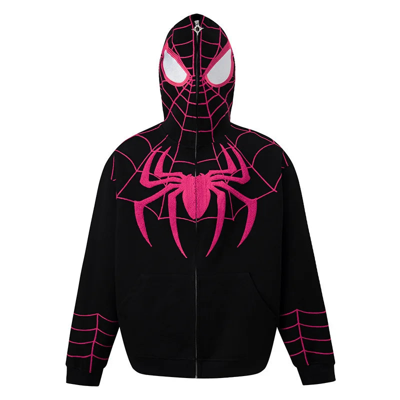 Marvel Spider-Man Embroidery 3D Digital Printing Hooded Zipper Sweatshirts | Fashion Hip-Hop Cosplay Hoodie for Men & Women - Premium Hoodie from Lizard Vigilante - Just $43.88! Shop now at Lizard Vigilante