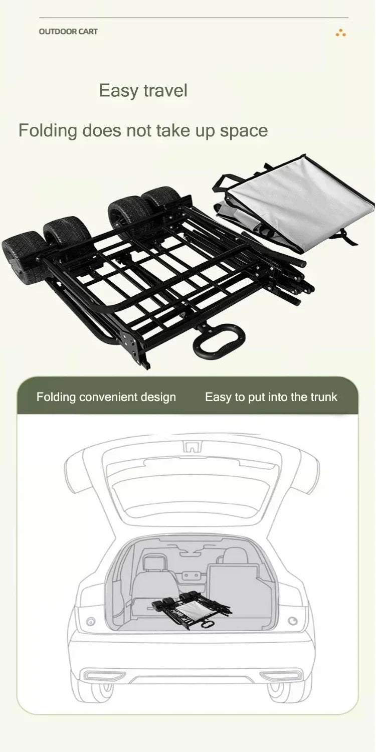 RoadBeast 200KG Foldable Camping Sofa Cart — Heavy-Duty Handcart & Rolling Outdoor Couch for Car Camping, Festivals & Campsites
