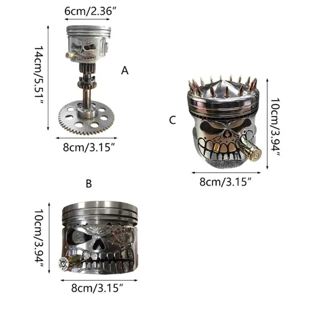 Carving Piston Skull Face Realistic Sculpture Skull Man Head Statue Garden Office Home Decor Halloween Party Skeleton Figurine