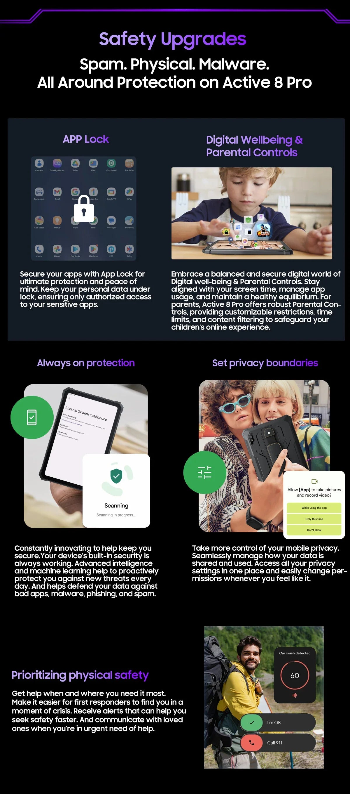 Blackview Active 8 Pro 16GB 256GB Tablet PC 22000mAh Battery Android 13 10.36" inch 2.4K Display 16MP+ 48MP Camera Rugged Tablet