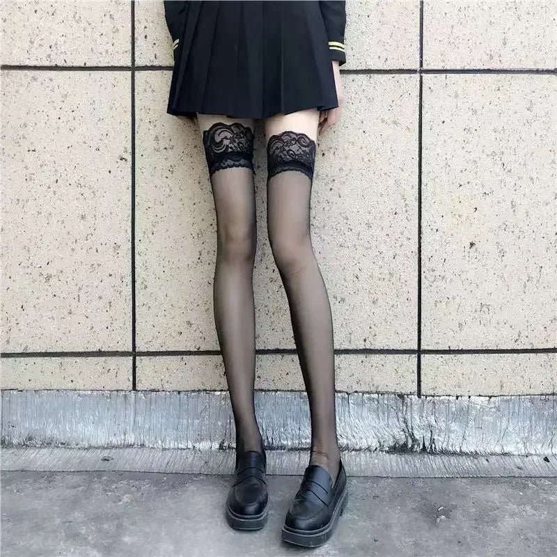 Sexy Fishnet Thigh High Stockings - Gothic Lolita Style - Premium stockings from Lizard Vigilante - Just $22.88! Shop now at Lizard Vigilante