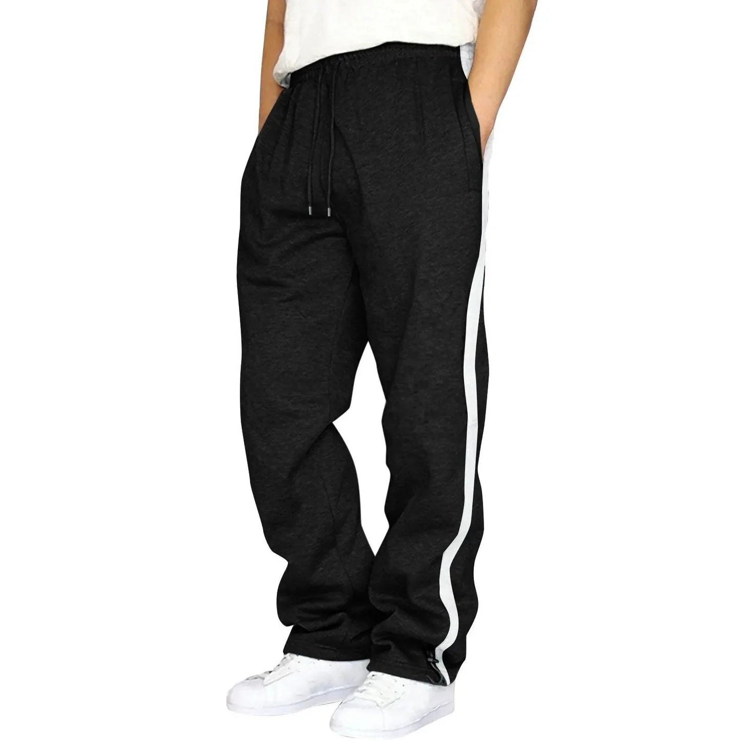 Men's Fashion Track Pants - Casual Streetwear Joggers, Hip Hop Gym Sweatpants with Pockets - Premium track pants from Lizard Vigilante - Just $23.88! Shop now at Lizard Vigilante