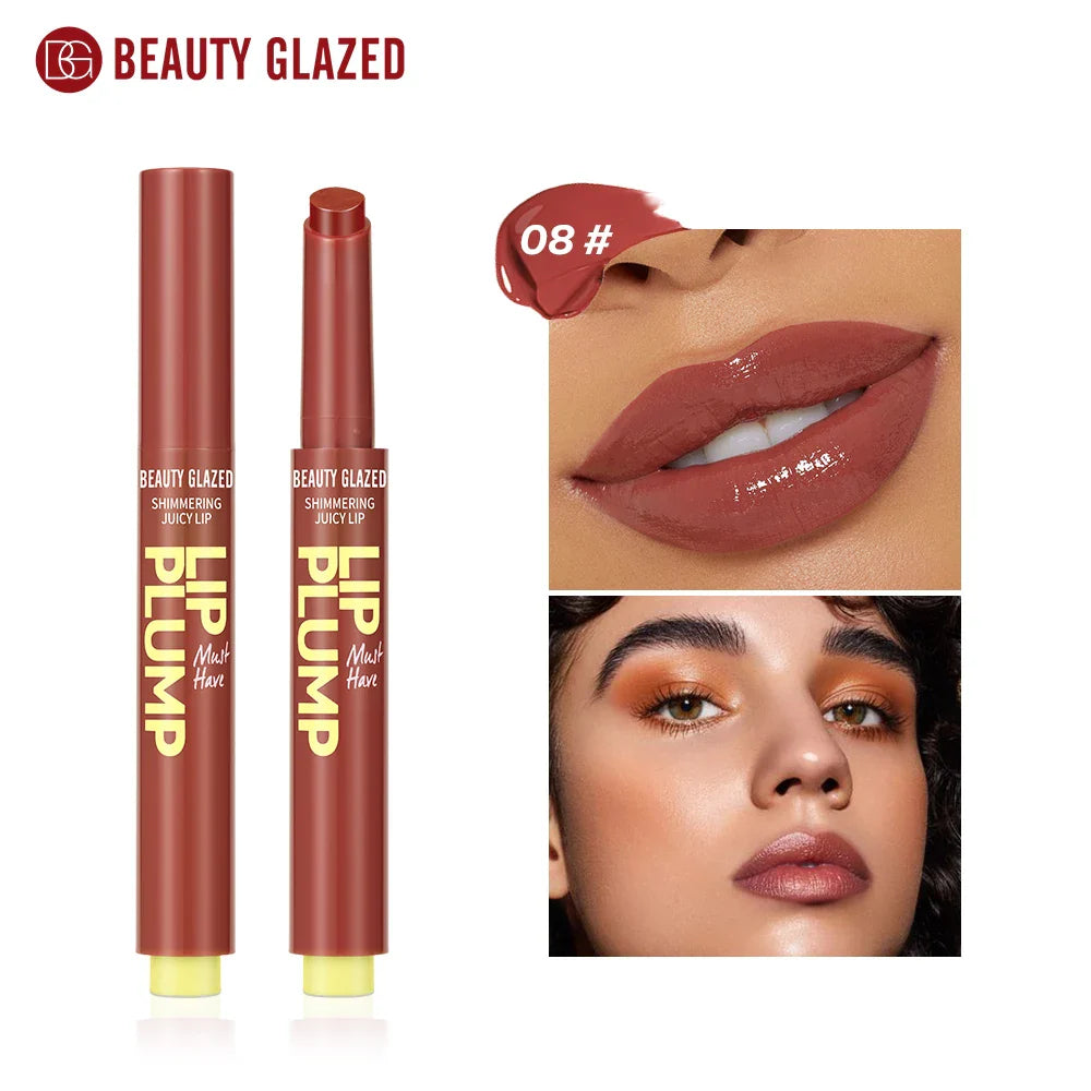 Beauty Glazed 12 Color Shimmering Juicy Lipstick,Shining Lip Plump,Moisturizing Nourishing Women Lip Makeup.Girl's Gift