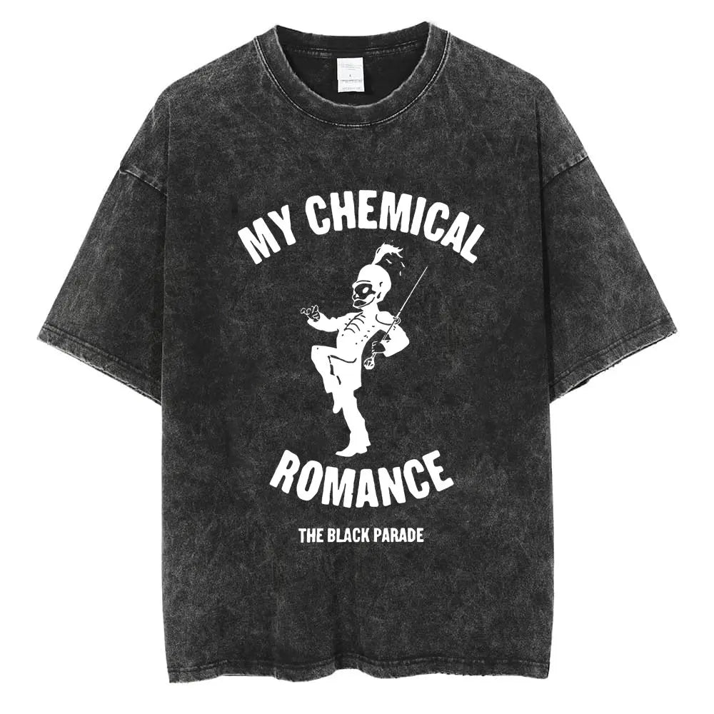 My Chemical Romance Washed Retro T Shirt The Black Parade Unisex Fashion Hip Hop Gothic T-shirt Cotton Loose Streetwear T Shirts - Premium  from Lizard Vigilante - Just $22.99! Shop now at Lizard Vigilante