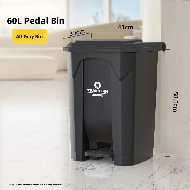 Commercial Pedal Tra Can Large Capaci Outdoor Foot Operated Garbage Bin Thiened Plastic Square Bin for Home And Kitchen