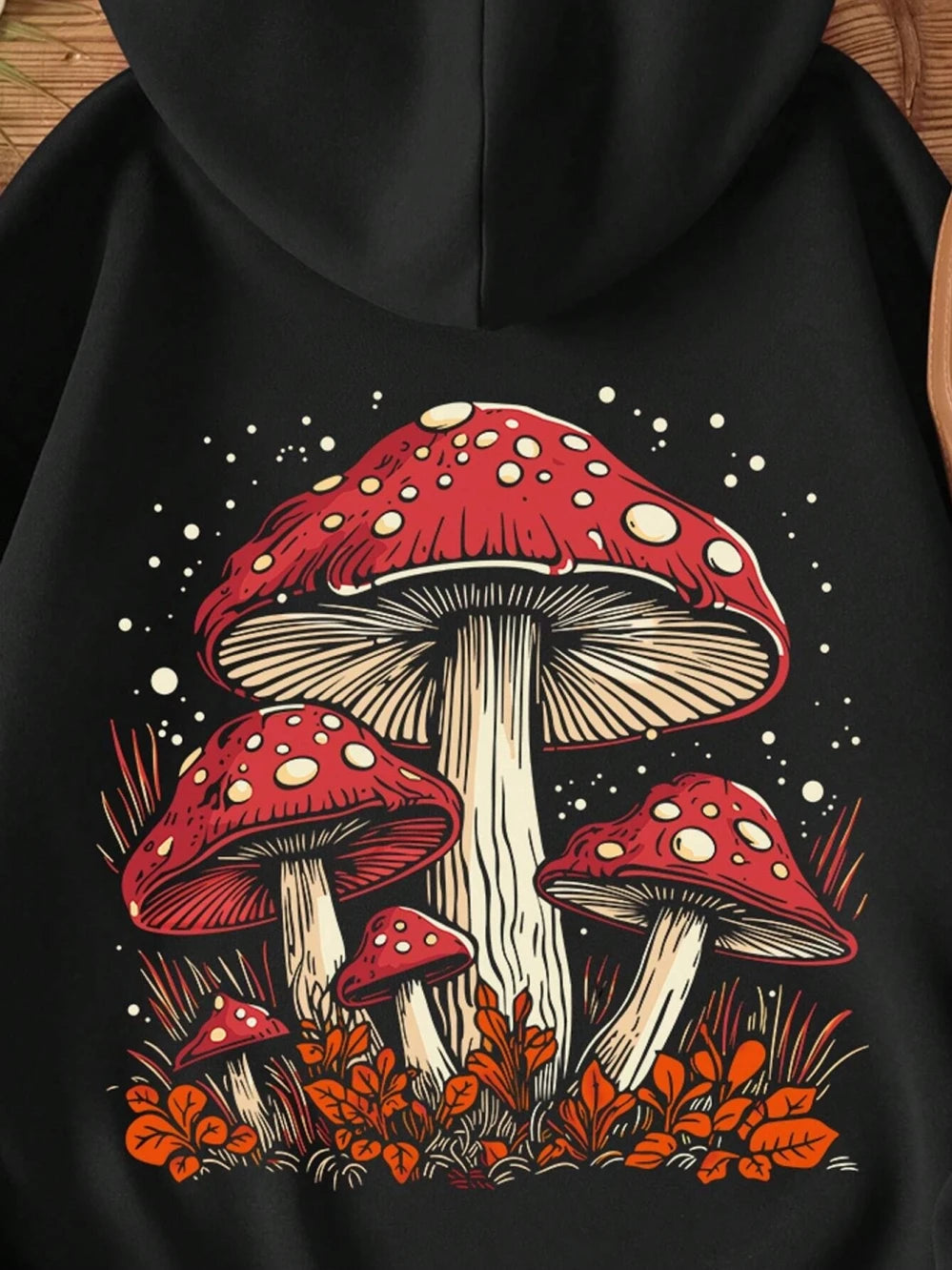 Red Mushroom Personality Graphic Hoody For Women Harajuku Casual Sweatshirt Fashion Fleece Hooded Autumn Warm S-XXL Female Tops - Premium sweater from Lizard Vigilante - Just $28.97! Shop now at Lizard Vigilante