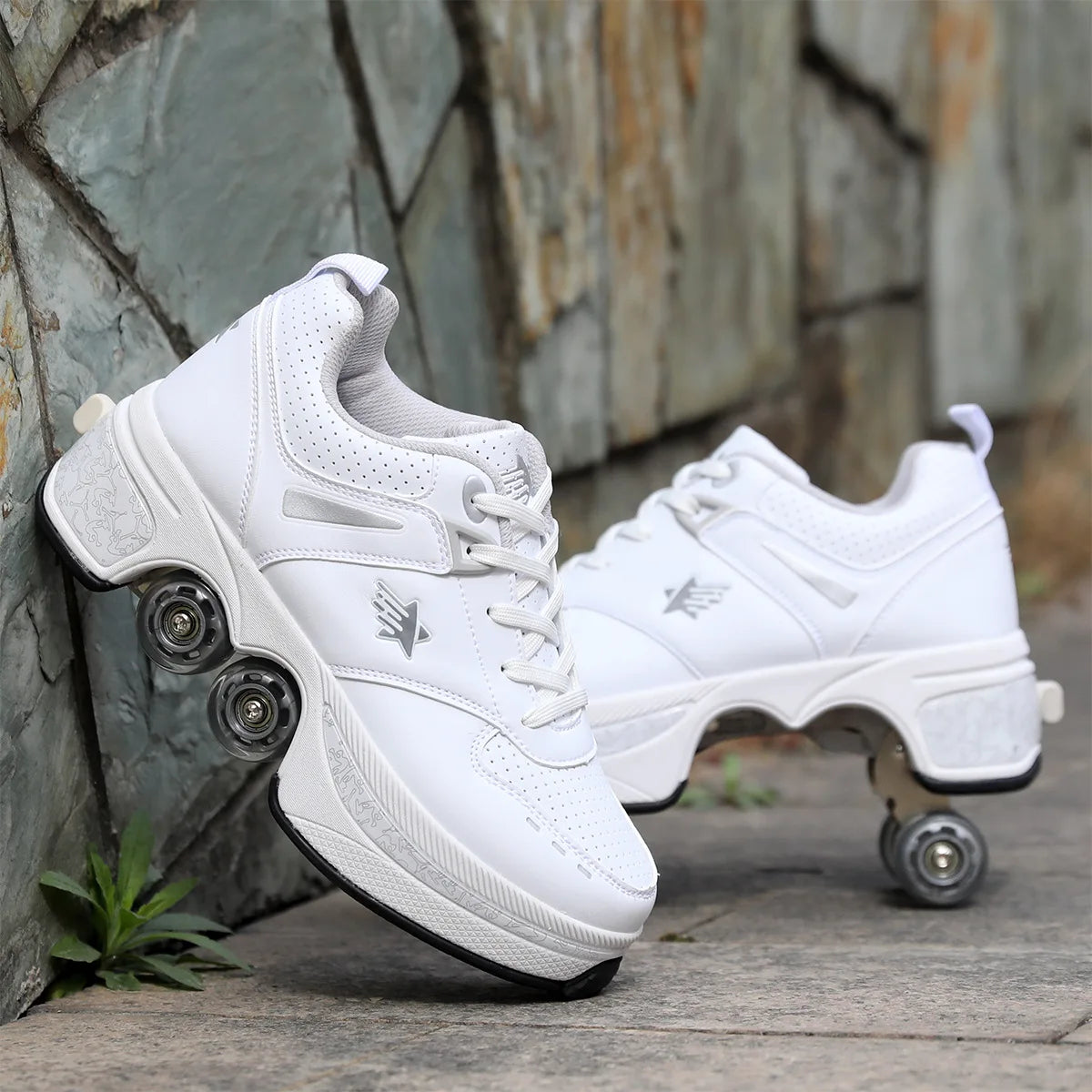 Kids Four-Wheel Roller Skate Shoes Casual Deformation Parkour Sneakers Skates Adult Stage personalized Sport Roller Skate Shoes - Premium  from Lizard Vigilante - Just $128.99! Shop now at Lizard Vigilante