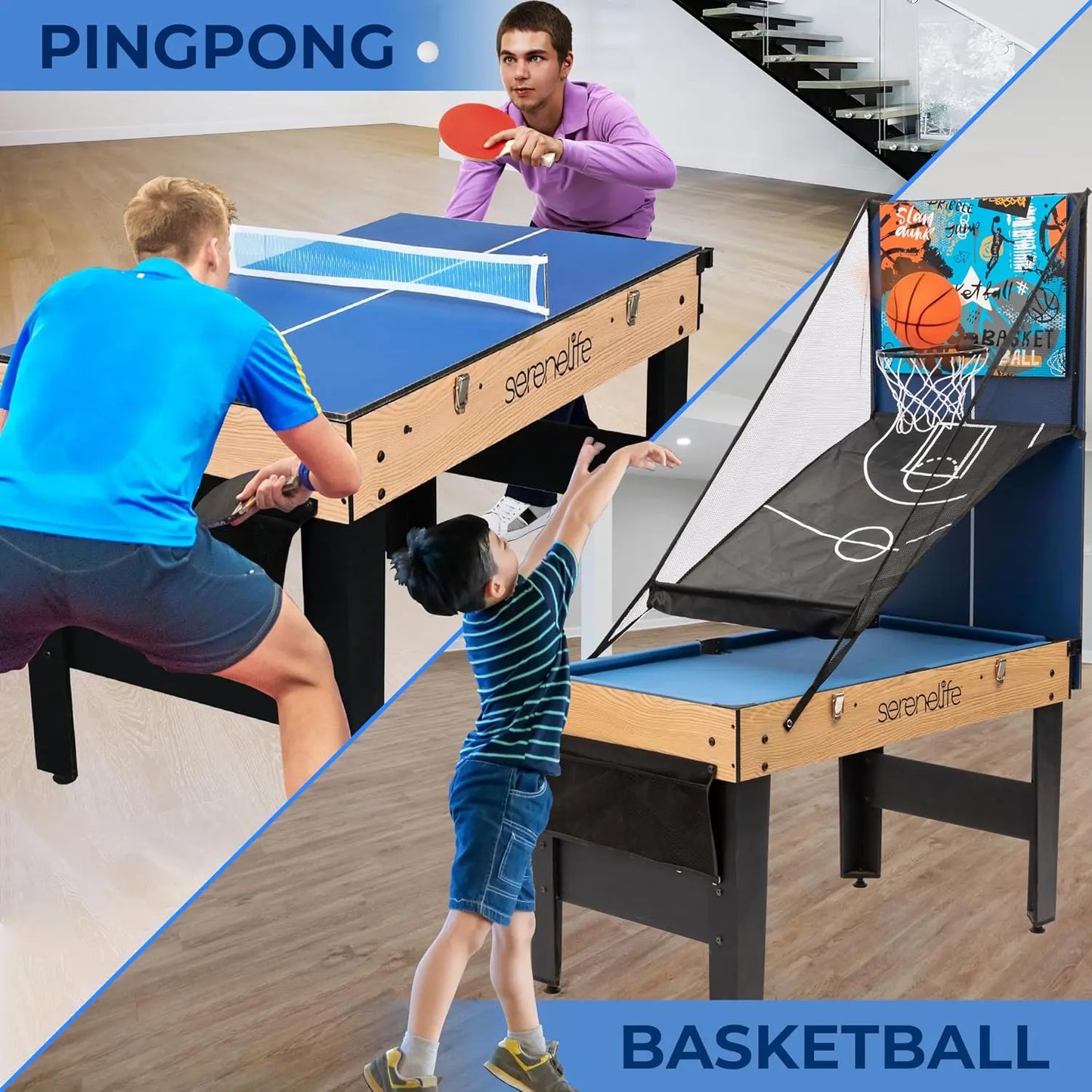 48" 6-in-1 Multi Game Table – Full-Size Indoor & Outdoor Arcade Sports Table with Pool, Air Hockey, Foosball, Basketball, Table Tennis, and Dining - Premium game table from Lizard Vigilante - Just $199.88! Shop now at Lizard Vigilante