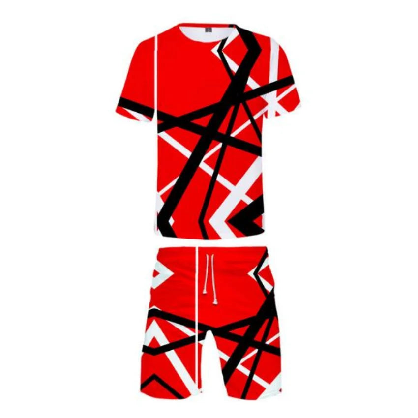 Eddie Van Halen T-Shirt & Shorts 2pc Set 3D Print Summer Short Sleeve and Beach Shorts Casual Sportswear - Premium  from Lizard Vigilante - Just $39.79! Shop now at Lizard Vigilante