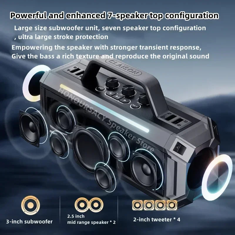 300W High-power Outdoor Wireless Bluetooth Speaker with Speaker Portable Ipx6 Waterproof Outdoors Loudspeaker for Party Outdoors