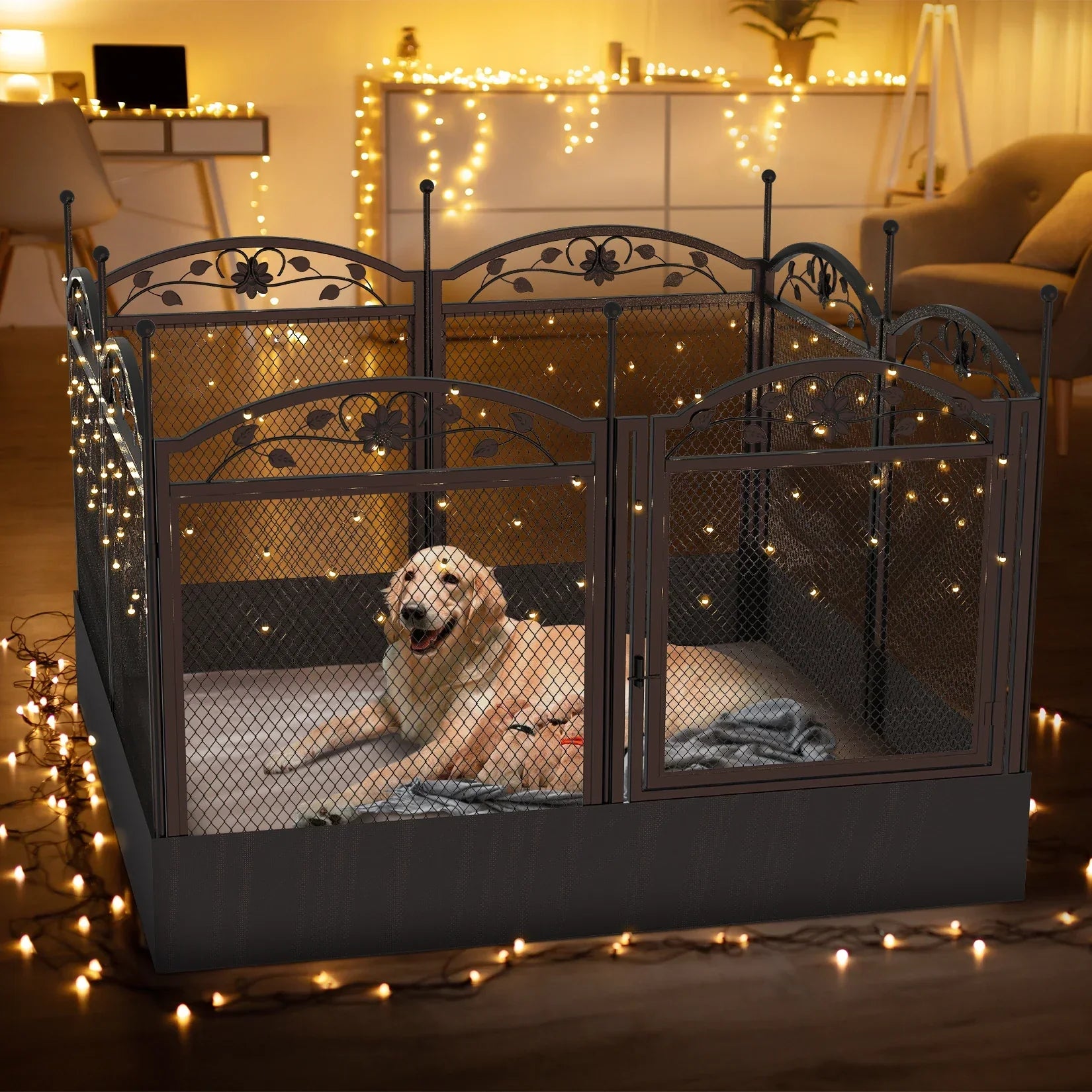 Foldable Metal Dog Playpen with Fertility Mat and Gate, Heavy Duty Pet Whelping Box, Exercise Fence Cage, Kennnels, 8 Panels - Premium dog pen from Lizard Vigilante - Just $201.08! Shop now at Lizard Vigilante