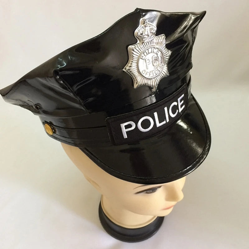 Command Attention with the Police Officer Hat - Perfect for Costume and Party Fun - Premium Cosplay Costumes from Lizard Vigilante - Just $24.99! Shop now at Lizard Vigilante